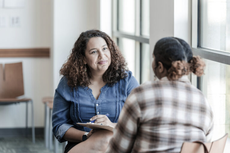A young woman getting outpatient treatment at Pillars Health Group for her heroin addiction.