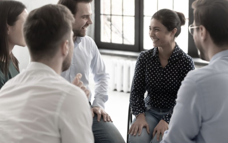 Adults in group therapy