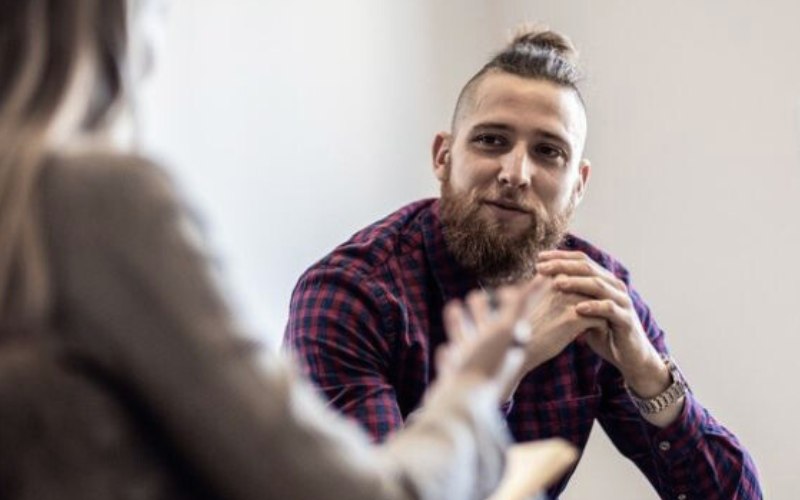 A man in therapy for bipolar disorder