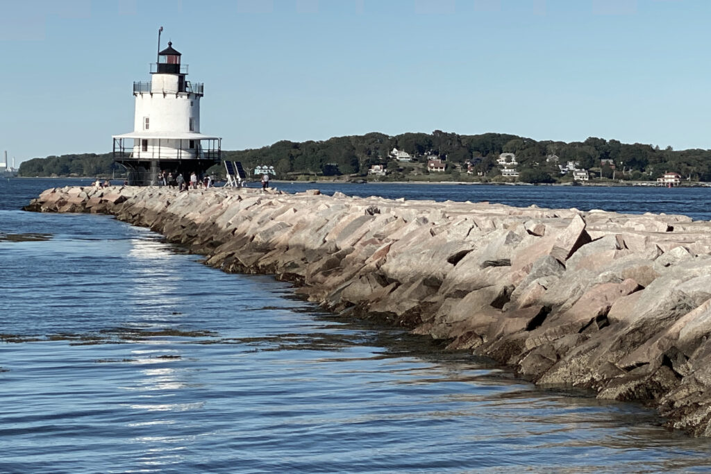 A photo of the Spring Point Ledge Lighthouse in South Portland, ME.