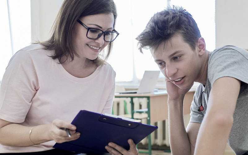 A teenage boy getting therapy at a teen half-day outpatient treatment program in Concord, MA.