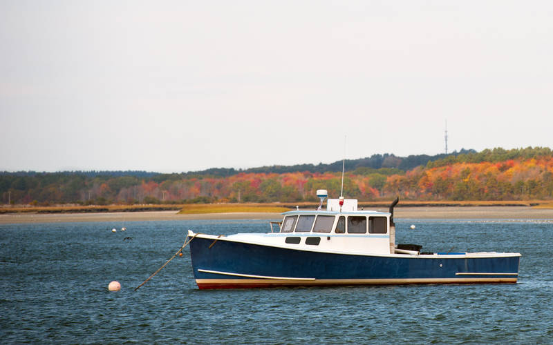 An image of a boat in Scarborough, ME.