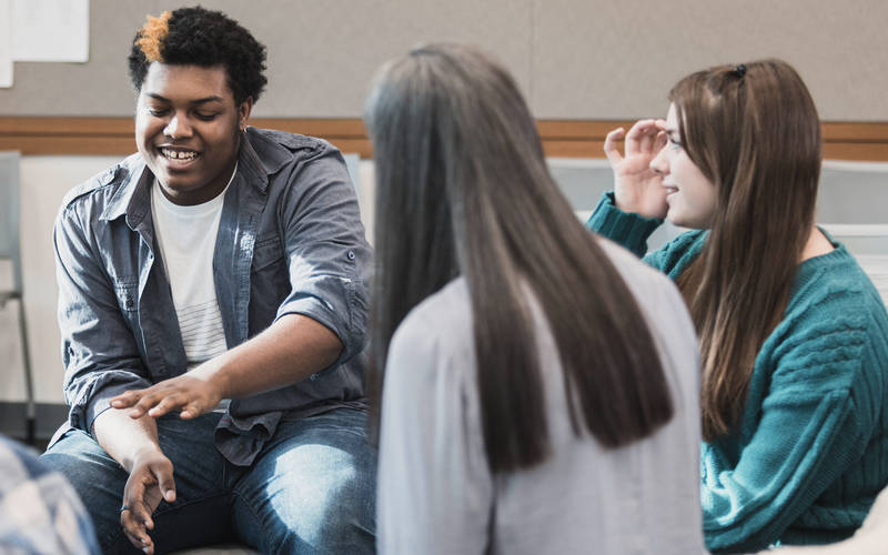A group therapy session for teen personality disorder treatment at Pillars Health Group in Concord, MA.