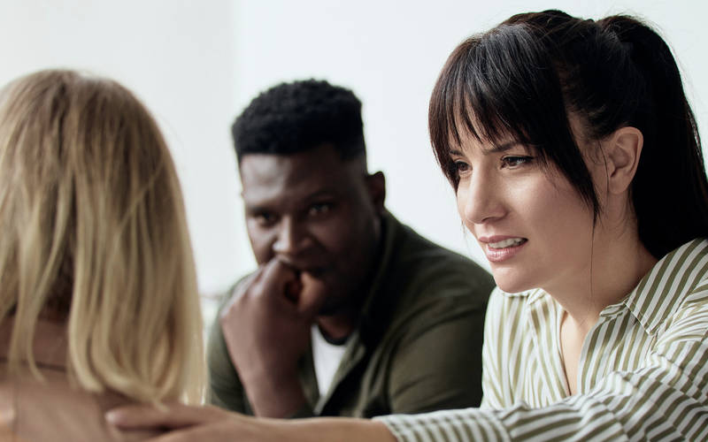 A group therapy session for outpatient mental health treatment in Saco, ME.