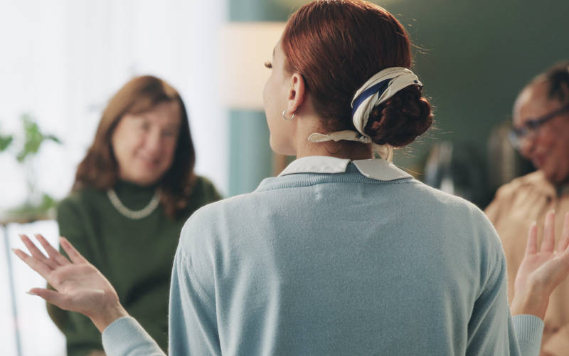 A group therapy session for outpatient mental health treatment in Gorham, ME.