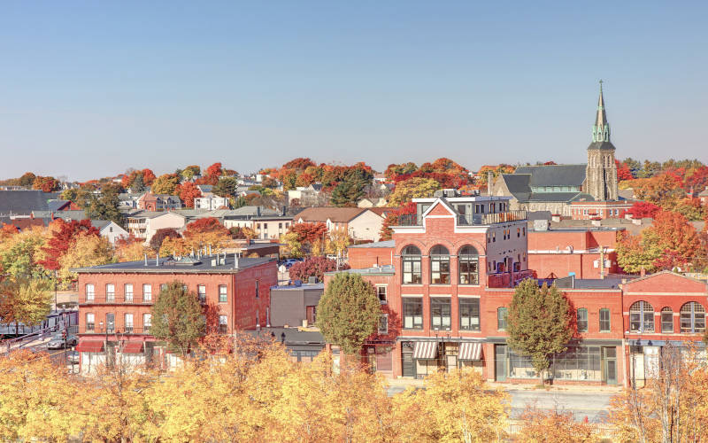 View of Lowell, a short drive away from Pillars Health Group's mental health and addiction treatment center in Tewksbury, Massachusetts.