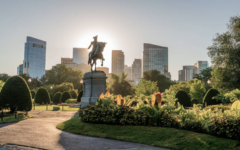 View of a park in Boston, a short drive away from Pillars Health Group's mental health and addiction treatment center in Tewksbury, Massachusetts.
