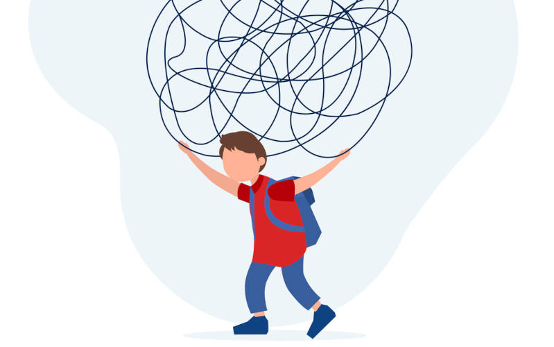 A cartoon of a teen rebuilding their confidence after anxiety.