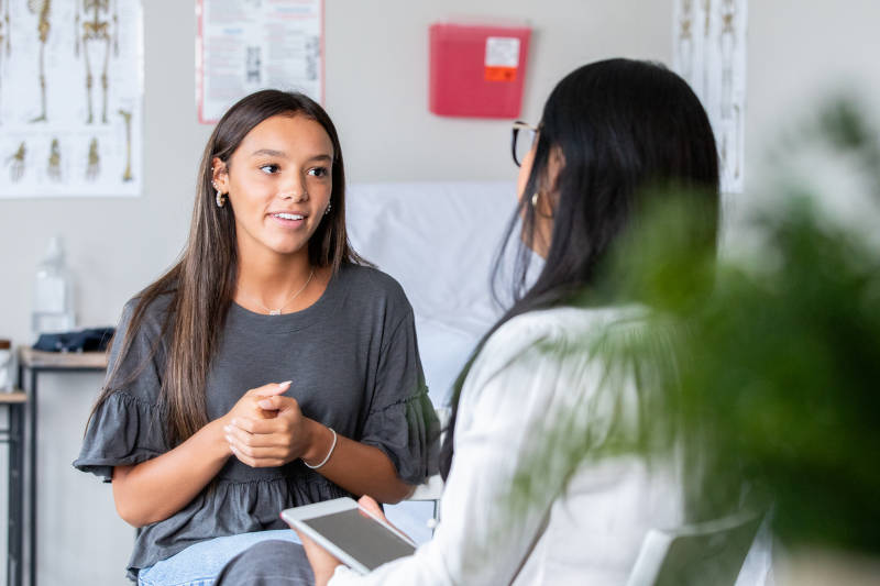 A young teen girl going through a half-day treatment program.